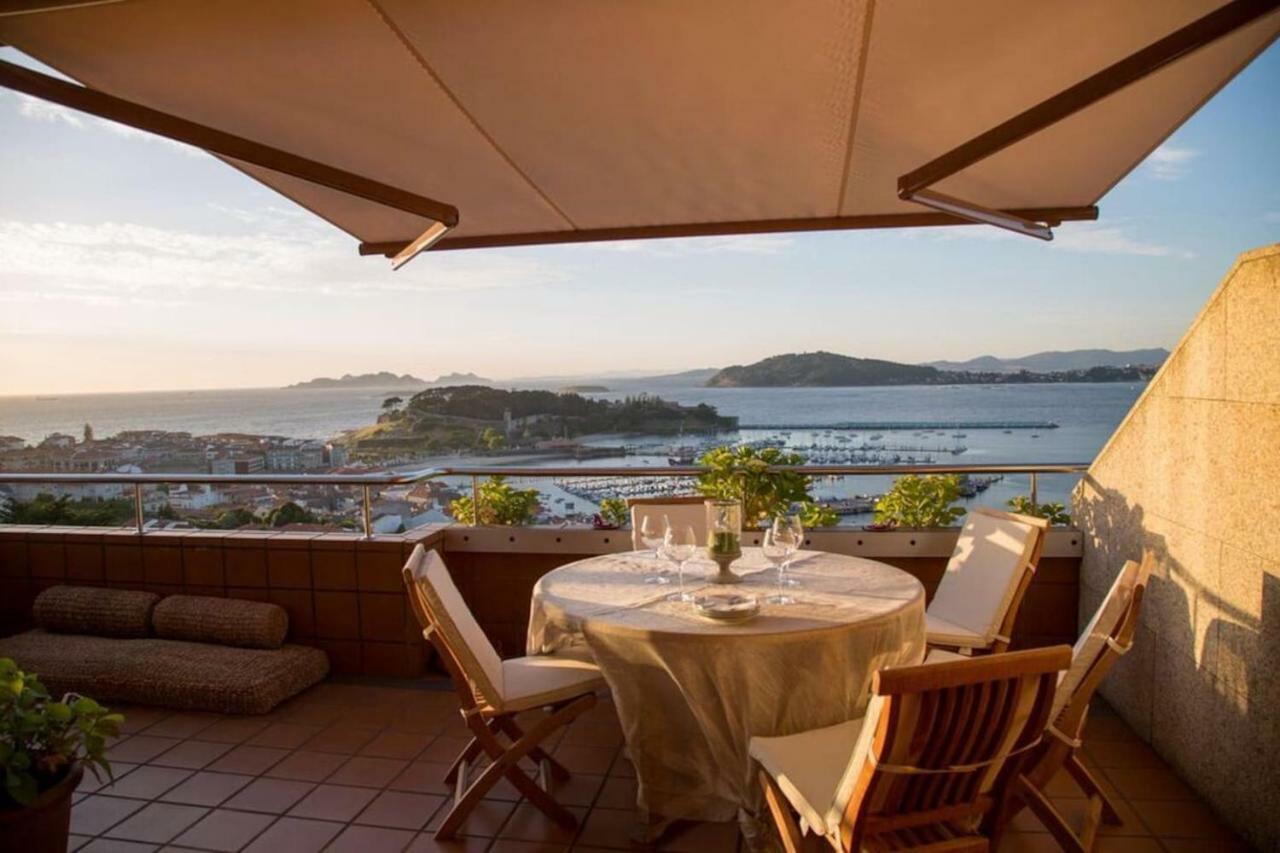 Inmejorables Vistas A Las Islas Cies Baiona Esterno foto
